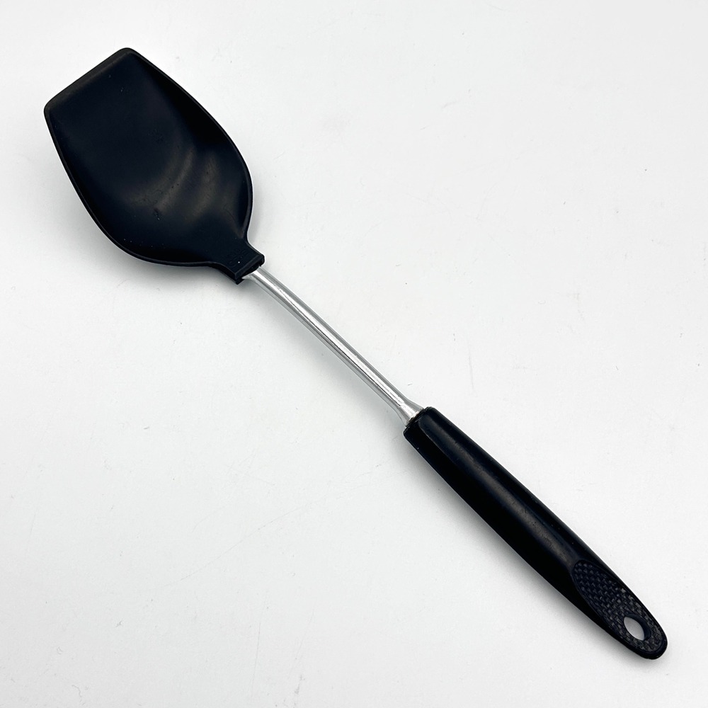 Vintage EKCO USA Serving Spoon Turner Flipper Stainless Steel Black Handle